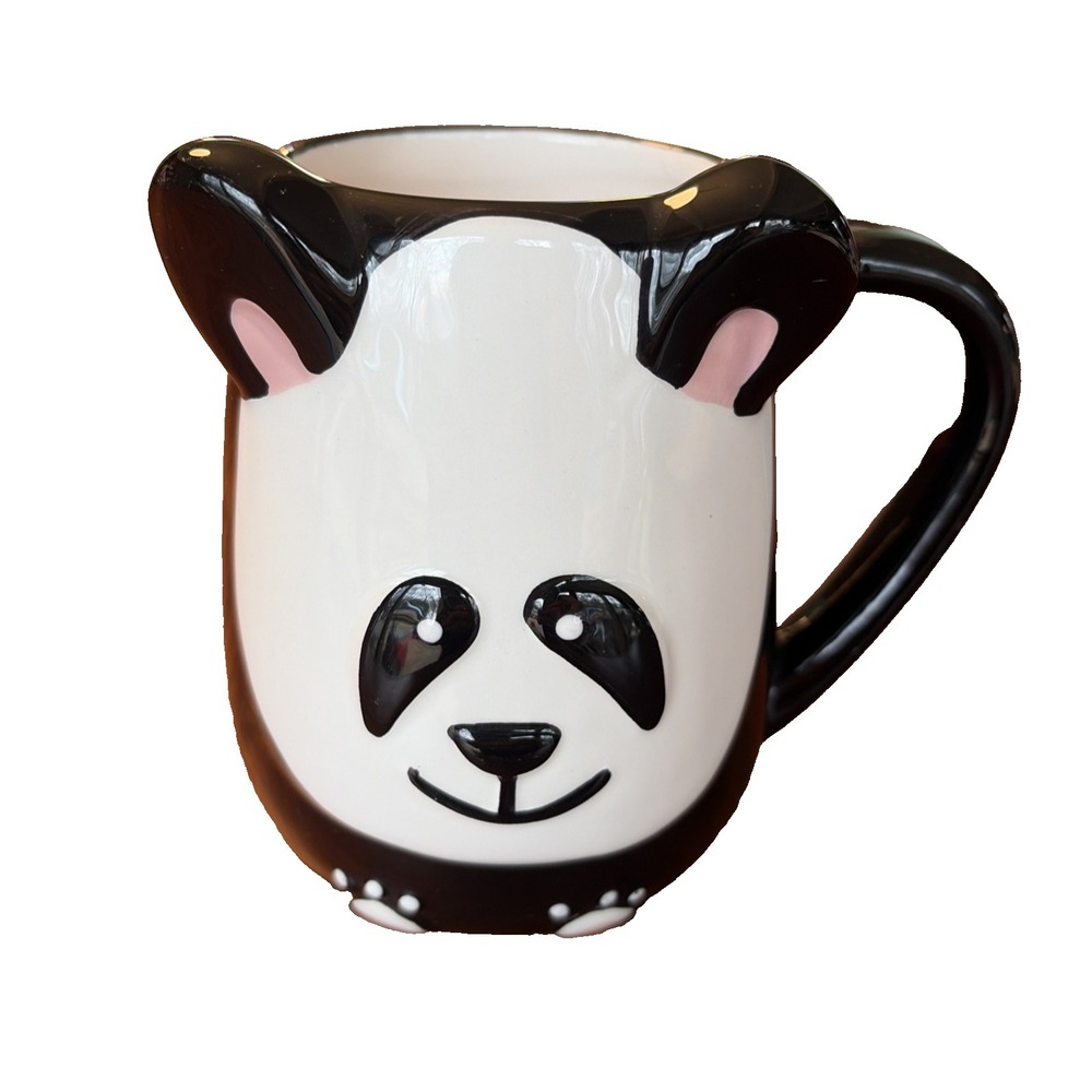 Tag Collectors‎ Panda Bear Coffee Cup Mug Black & White Cute Adorable Fun 4.5"